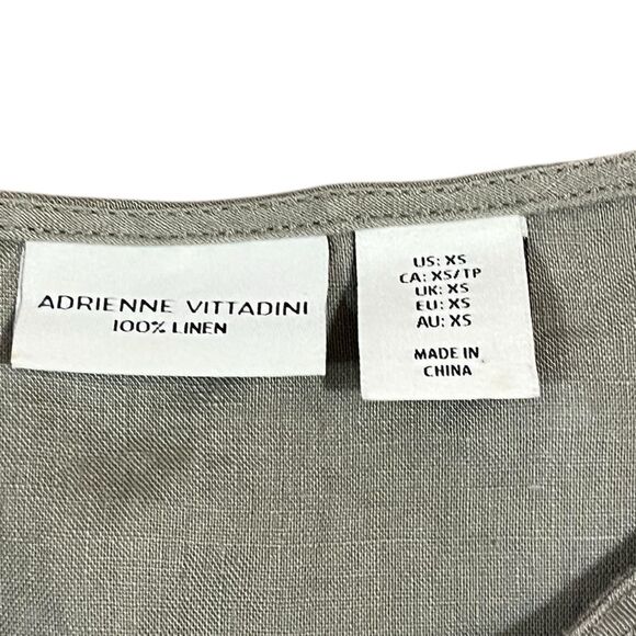 Adrienne Vittadini Lace-Up Sleeveless Tan Linen Dress, Size XS - Picture 6 of 7